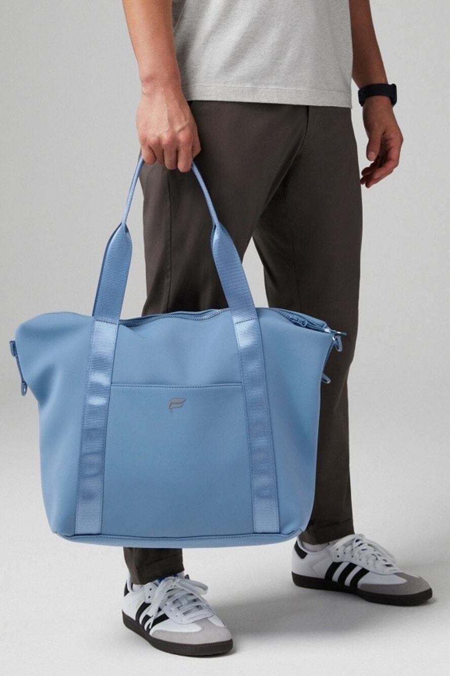 New Fabletics The Everyday Tote Neoprene Scuba Elemental Blue O/S